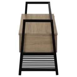Monarch Bench - shoe rack / flip top storage - 42"l - wood-look / black me - Dark Taupe Discount