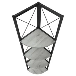Monarch Bookcase - 4 tier corner etagere - metal frame x-design - 60