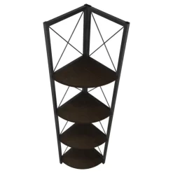 Monarch Bookcase - 4 tier corner etagere - metal frame x-design - 60