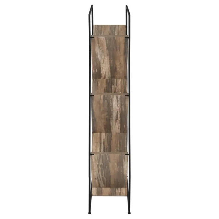 Monarch Bookcase / etagere - 5 slanted open shelves - 60"h - reclaimed wood-loo - Brown Clearance