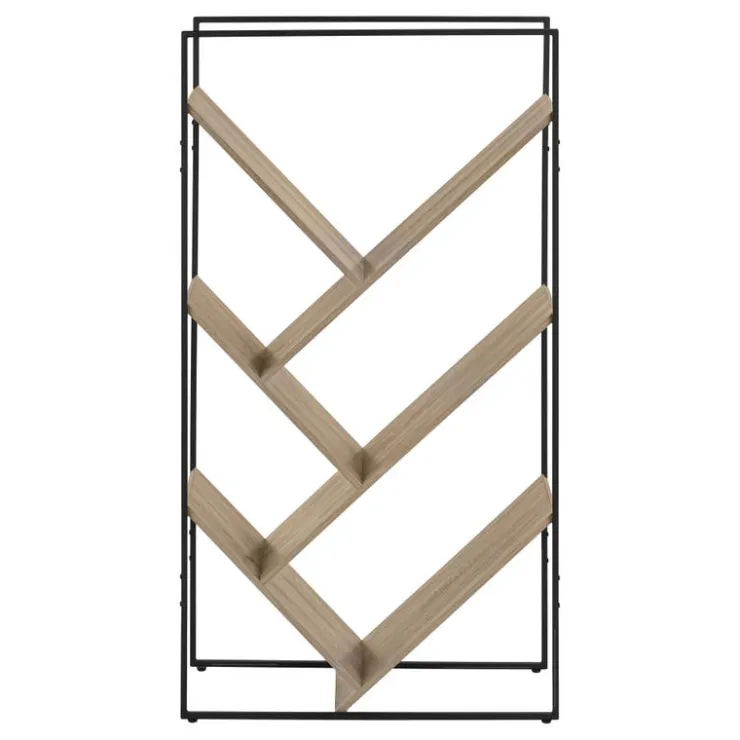 Monarch Bookcase / etagere - 5 slanted open shelves - 60"h - wood-look / b - Dark Taupe Sale