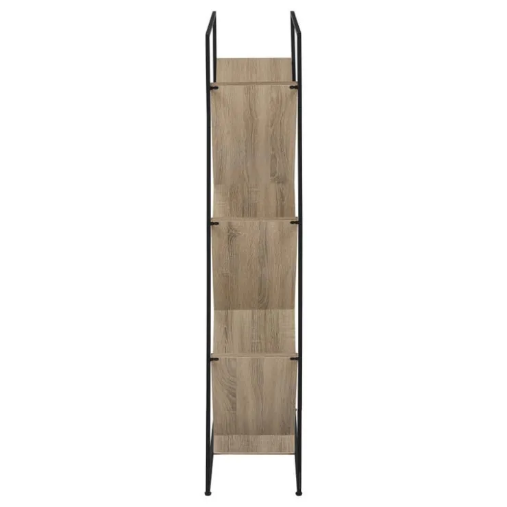 Monarch Bookcase / etagere - 5 slanted open shelves - 60"h - wood-look / b - Dark Taupe Sale