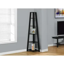 Monarch Bookcase - 72"h / corner accent etagere - Black