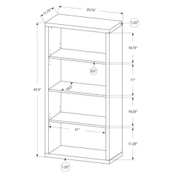 Monarch Bookcase - 48"h / reclaimed wood-look/ adj. shelves - Brown Online