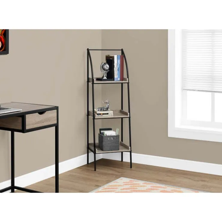 Monarch Bookcase - 48"h / / black metal - Dark Taupe Discount