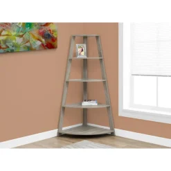 Monarch Bookcase - 60"h / corner accent etagere - Dark Taupe Discount