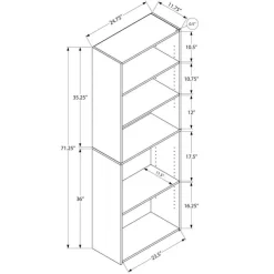 Monarch Bookcase - 72"h / with 5 shelves - Espresso Sale