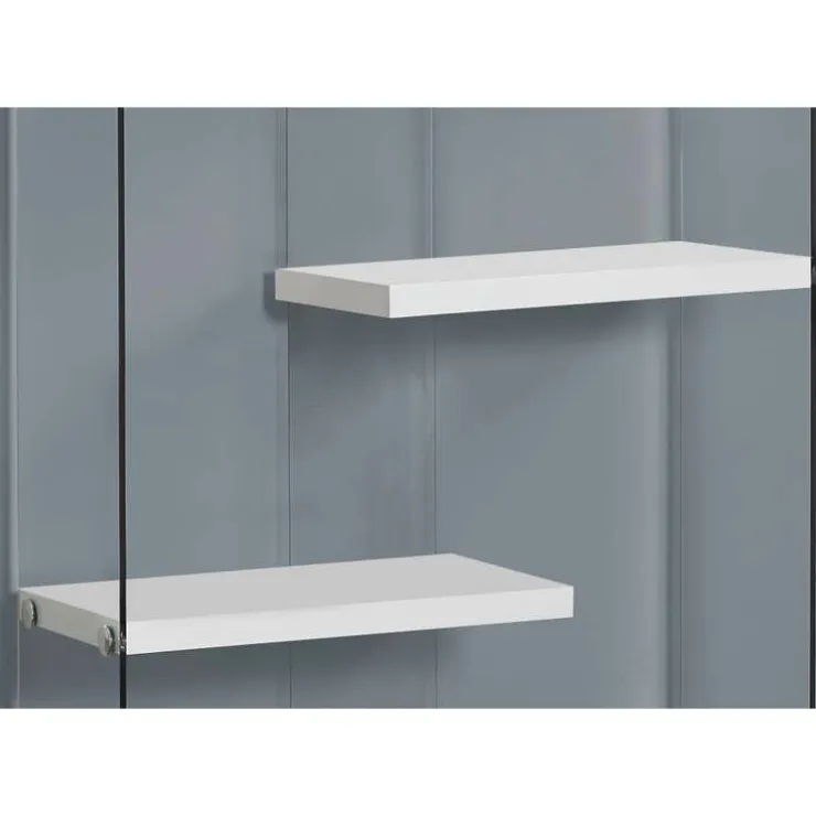 Monarch Bookcase - 60"h / glossy with tempered glass - White Outlet