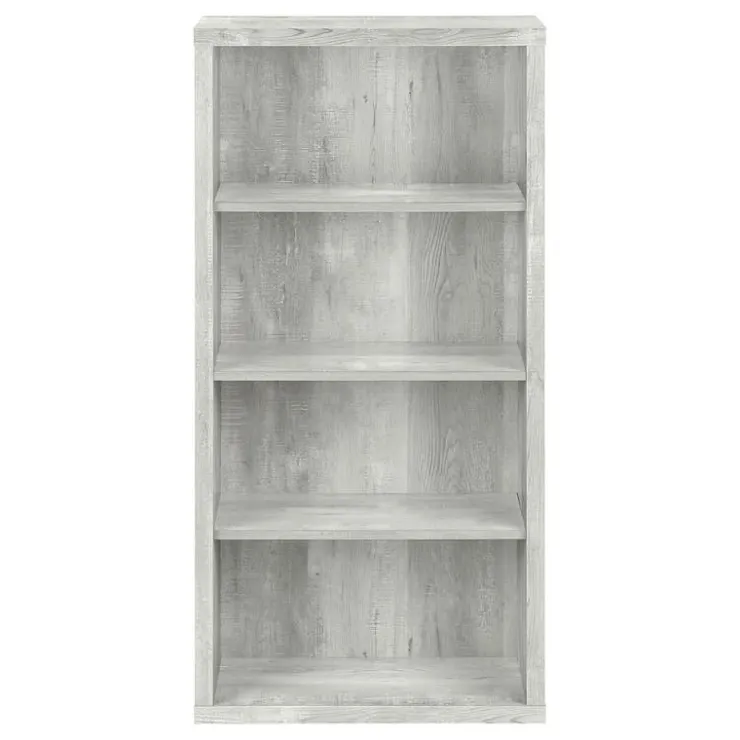 Monarch Bookcase - 48"h / reclaimed wood-look / adj. shelves - Grey