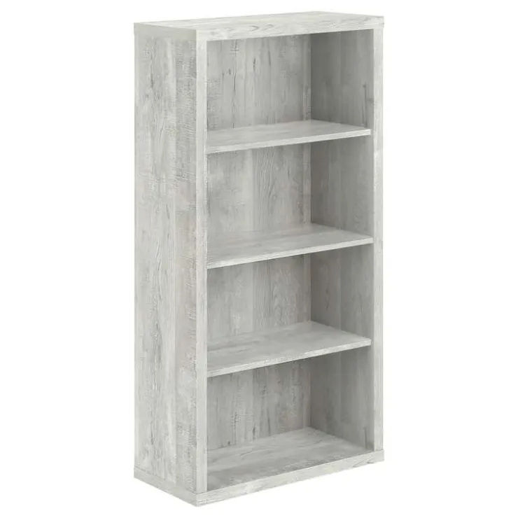 Monarch Bookcase - 48"h / reclaimed wood-look / adj. shelves - Grey