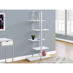 Monarch Bookcase - 60"h / / silver metal - White Clearance