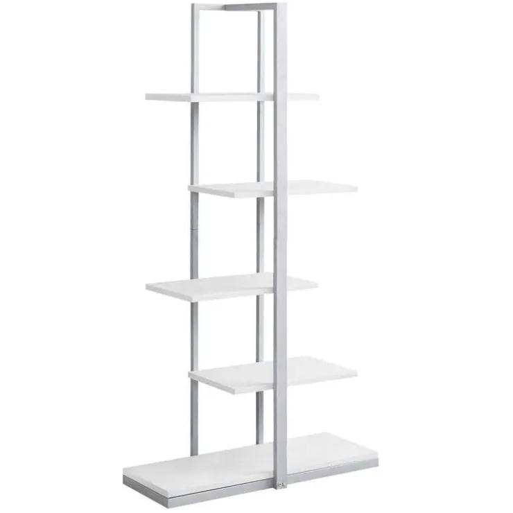 Monarch Bookcase - 60"h / / silver metal - White Clearance