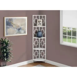 Monarch Bookcase - 62"h / / metal corner etagere - White Discount
