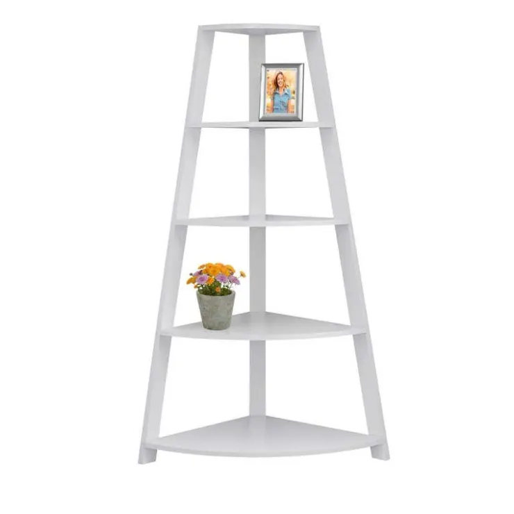 Monarch Bookcase - 60"h / corner accent etagere - White Clearance