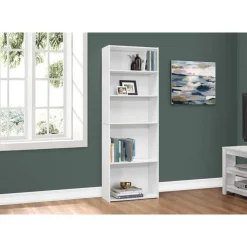 Monarch Bookcase - 72"h / with 5 shelves - White Discount