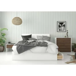 Nexera Bookcase, 1-Door, White - Brown and White New