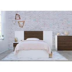 Nexera Bookcase, 1-Door, White - Brown and White New