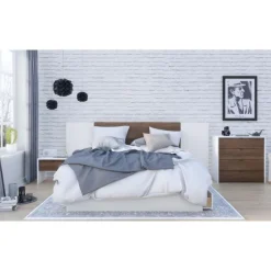 Nexera Bookcase, 1-Door, White - Brown and White New