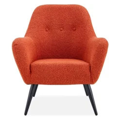 Bouclé Fabric Accent Chair - Rust Discount