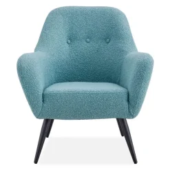 Bouclé Fabric Accent Chair - Aqua New