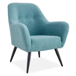 Bouclé Fabric Accent Chair - Aqua New