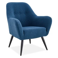 Bouclé Fabric Accent Chair - Blue Best