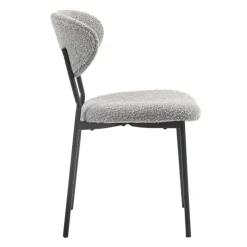 Bouclé Fabric Chairs (Set of 2) - Grey Light Grey Online