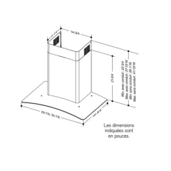 Broan Chimney Range Hood Wall Mount 30" , 450 CFM - EW4630SS Stainless Steel