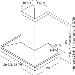 Broan Pyramidal Chimney Range Hood Wall Mount 30