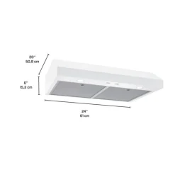Broan Range Hood Standard 24" , 350 CFM - GLA1243WW White Clearance