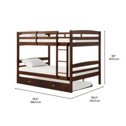 Brown Bunk Bed with Trundle Bed - 54"/54" Expresso Discount