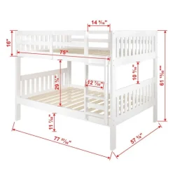 Bunk Bed 54/54 with 2 Drawers White Discount