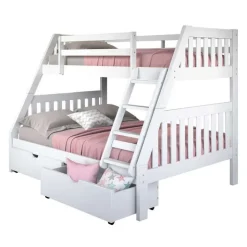 Bunk Bed 39/54 with 2 Drawers White