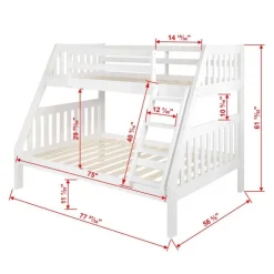 Bunk Bed 39/54 with 2 Drawers White
