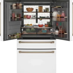 GE Café CAFE 27.8 Cu Ft 36 In Refrigerator Bottom Freezer, French door - CVE28DP4NW2 White Clearance
