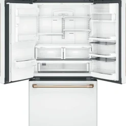 GE Café CAFE 22.2 Cu Ft 36 In Refrigerator Bottom Freezer, French door - CYE22TP4MW2 White Hot