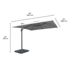 Cantilever Patio Umbrella with 360° Rotation and Base - 10 ft Grey Hot