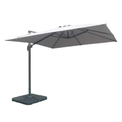 Cantilever Patio Umbrella with 360° Rotation and Base - 10 ft Grey Hot