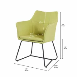 Chair with Metal Base - Lime Green Outlet