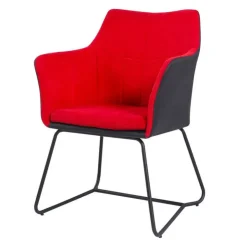 Chair with Metal Base - Red Discount