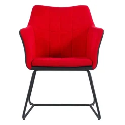 Chair with Metal Base - Red Discount