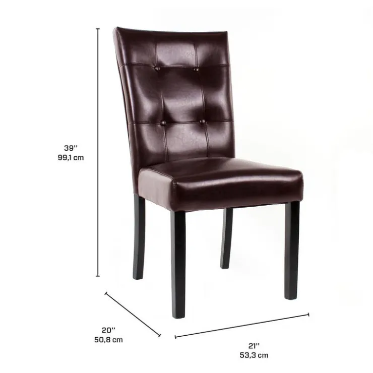 Chairs (Set of 2) - Brown Dark brown Outlet