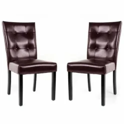 Chairs (Set of 2) - Brown Dark brown Outlet