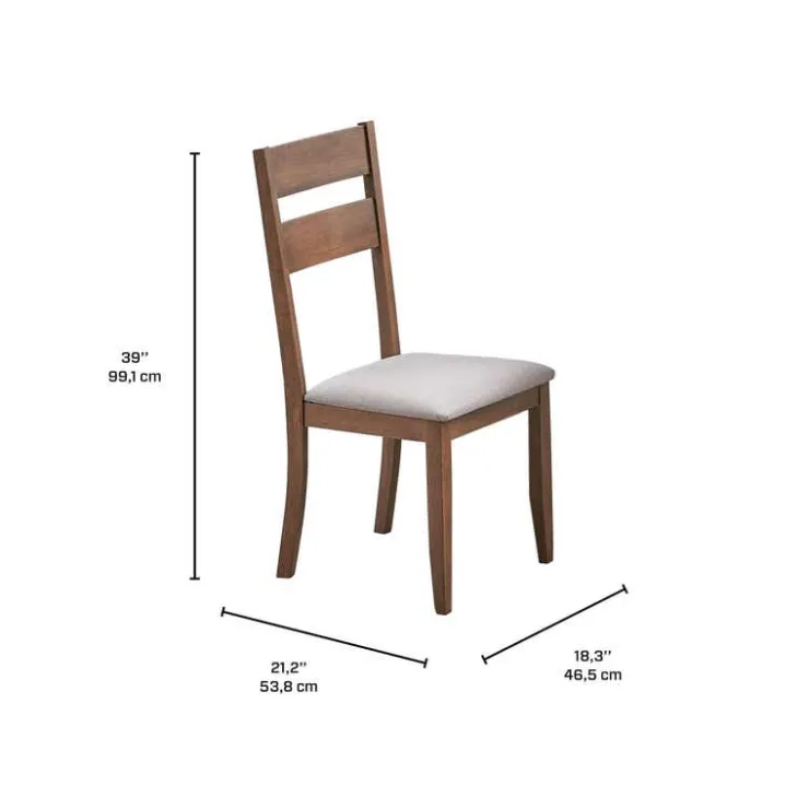 Chairs (Set of 2) - Brown & Beige Brown/Beige New