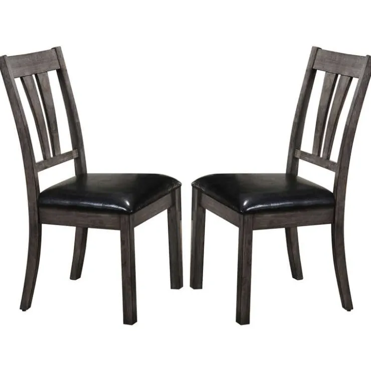 Chairs (Set of 2) - Dark Brown Grey Sale