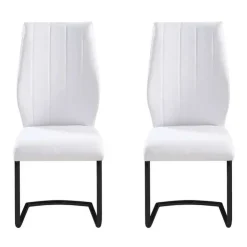 Chairs with Black Base (Set of 2) - White