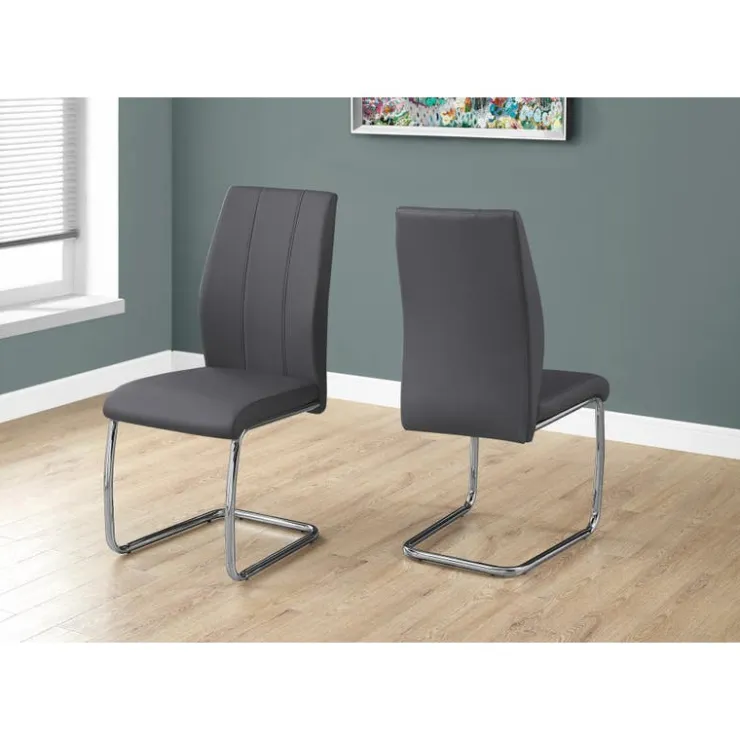Monarch Chairs with Chrome Base (Set of 2) - - Grey Online