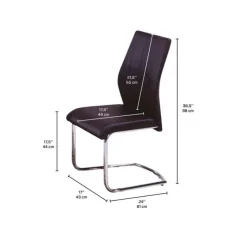 Chairs with Chrome Base (Set of 2) - Black New