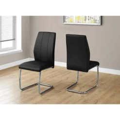 Monarch Chairs with Chrome Base (Set of 2) - - Black New