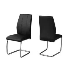 Monarch Chairs with Chrome Base (Set of 2) - - Black New